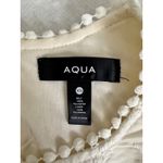 AQUA  Eyelet Crop Top Sleeveless Pom Pom‎ Trim Ivory White XS Photo 7