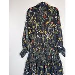 Alexis Womens Dress Black Rianna Floral Satin Long Sleeve Blouson Flowy Size XL Photo 7