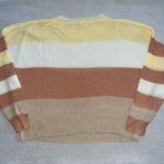 Dreamers By Debut Oversized White Orange Tan Stripe Knit Sweater Sz Sm Photo 1