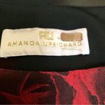 Amanda Uprichard Rose Mini Dress Open Back Ruffle Roses Sheath Red & Black sz L Photo 9