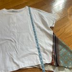 ZARA  Asymmetrical T-Shirt, Size XL, White/Multicolor Cotton Photo 4