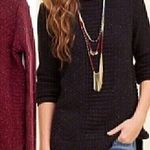 Hollister Burgundy Maroon Red Speckled Flecked Chunky Wool Blend Tunic Sweater S Photo 1