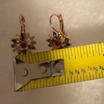 Rose Gold Color Brilliant Flower Marquise Round Multicolor Earrings Photo 13
