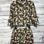 ZARA  Brown/Green Camouflage Print Cropped Shirt & Skirt Set NWT Med Photo 1