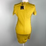 ZARA NWT  Yellow Guipure Lace Dress Keyhole Back Rope Lace Size S Photo 10