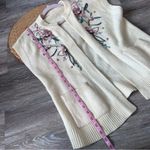 Vintage 80’s embroidered sleeveless cardigan vest cottagecore dainty floral‎ Size M Photo 1
