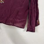 Sundance Purple Silk Embroidered Boho Bell Sleeve Blouse Womens S Peasant Shirt Photo 2