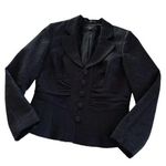 Nine West Black Floral Jacquard Button Down Blazer Jacket Size 10 Photo 0