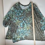 Catherines  Floral Leaf Print Tunic Top Size 4X Multicolor Stretch Comfy Boho Photo 6