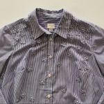 Via Penny Lane Reworked Apparel | Pink Floyd Striped Button Up Shirt Small Blue Photo 3