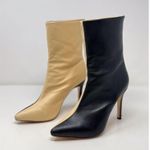 Raye Womens Boots Black Beige Two Tone Ankle Booties Heeled Pointed Toe US 7.5 Photo 4