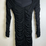 Michael Costello x Revolve Black Ruched Long Sleeve Mini Dress XS Bodycon Photo 0