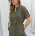 Urban Outfitters  UO Valerie Surplus Romper Olive Green Outfit NWT women’s large Photo 0