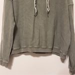 Aerie  Ribbed Hoodie Sage Green Size Medium Cropped Sweatshirt Oversized Photo 4