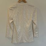 Lafayette 148  White Sequin Long Sleeve Shirt sz M Photo 5