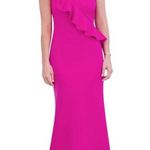 Jessica Howard  Women's Ruffled One-Shoulder Sheath Gown 14 Photo 4