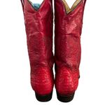 VTG Wild Wild West Red Cayman Fuscus Leather Cowboy Boots Western Snip Toe 7.5 Photo 4