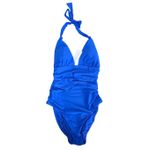 Mimi Flamingo One Piece Swimsuit Size 10 Willow Halter Blue V Photo 1