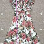 Revolve Divine Heritage x  Twist Back Floral Midi Dress in Ivory Small Photo 9