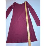 Anything Bling Boutique Dress Ribbed Long Sleeve Maroon Casual Medium Photo 2