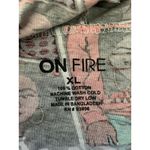 On Fire Hoodie Sweatshirt Womens XL Multicolor Comic Graphic Patchwork Crop Photo 6