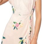 Rails Koreen Wrap Dress Ruffle Flutter Pink Grapefruit Print Linen Blend Size S Photo 0