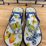 Brighton  Breeze Wedge Butterfly Flip Flop Size 9 Photo 3
