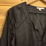 Calypso St. Barth  Size Small 3/4 Sleeve Tie Front Metallic Blouse Photo 1