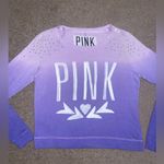 PINK - Victoria's Secret PINK Victoria’s Secret Long Sleeve Crew Neck Shirt Ombre with Rhinestones Photo 2