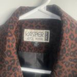Kasper  Vintage Brown Leopard Suit Jacket Blazer‎ Business Casual Office Size 6P Photo 1