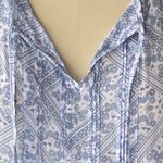 Como vintage NWT ~ Blue Floral Boho Peasant Pullover S/S Bohemian Blouse ~ XL Photo 3