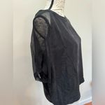 Amour Vert  Sylvie Cupro Silk Top‎ Blouse Black Sz S NWT Photo 2