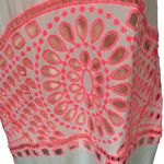 Solitaire Swim women's small pink and white racerback fringed swimsuit cover-up Photo 7