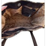 Cecconi Piero Womens Tote Leather Calf Hair handbag Floral Boho Western Italy Brown Photo 6