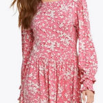 Draper James  Boatneck Kitty Dress Pink Shadow Floral‎ Size Medium Photo 0