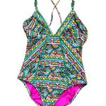 Trina Turk Bora Bora One Piece Swimsuit Womens Size 8 Southwestern Aztec Photo 2