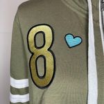 Miss Chievous  Sz Medium Full-Zip Hoodie Jacket Taupe Embroidered Photo 2