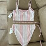 Splendid HEATHER OMBRE STRIPE SWIM BRALETTE/HIGH WAIST BOTTOM SET Photo 13