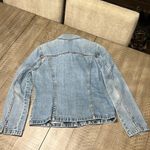 Caslon  Denim Jacket Women's Petite Casual Button Front Faded Medium Washed Sz S Photo 7