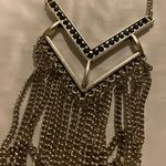 Tiered Statement Tassel Necklace Silver Photo 4