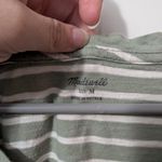 Madewell  Striped V Neck Shirt Green/White Medium Photo 2