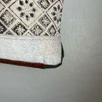 Myra Tessellated Rug Calf Hair Leather Canvas Shoulder Tote Adjustable Strap Bag White Photo 6