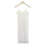 Vintage White Nylon Full Slip Lace Trim Adjustable Straps 1950s Era Lingerie Size XS Photo 2