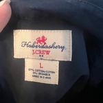 J.Crew  Haberdashery Button Up Shirt Blouse Navy Blue Size Large Stretch Photo 6