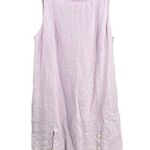 J. Jill Dress Purple Linen Sleeveless Tank Knee Length Summer Size Large Photo 0