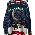 Holiday Time Ugly Christmas Sweater Wolf Knit Holiday Party Office Fantasy 2x Photo 0