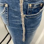 Vintage Y2k Bisou Bisou Jeans Rhinestone Embellished Trim Bootcut Flare Womens 8 Blue Photo 9