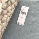 Anthropologie  Embellished Straw Crossbody Bag NWT Tan Cream Woven Photo 5