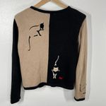 Christopher & Banks Vtg. 2003 Cat Sweater Cardigan Ramie Cotton Embroidered Photo 1