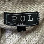 Anthropologie POL Cream Chunky Knit Distressed Pocket Cardigan Sweater Top Sz L Photo 3